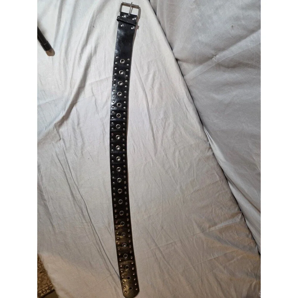 Studded Women Wide Belt - Black - Large - Goth Grunge